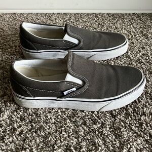 Charcoal grey slip-on Vans